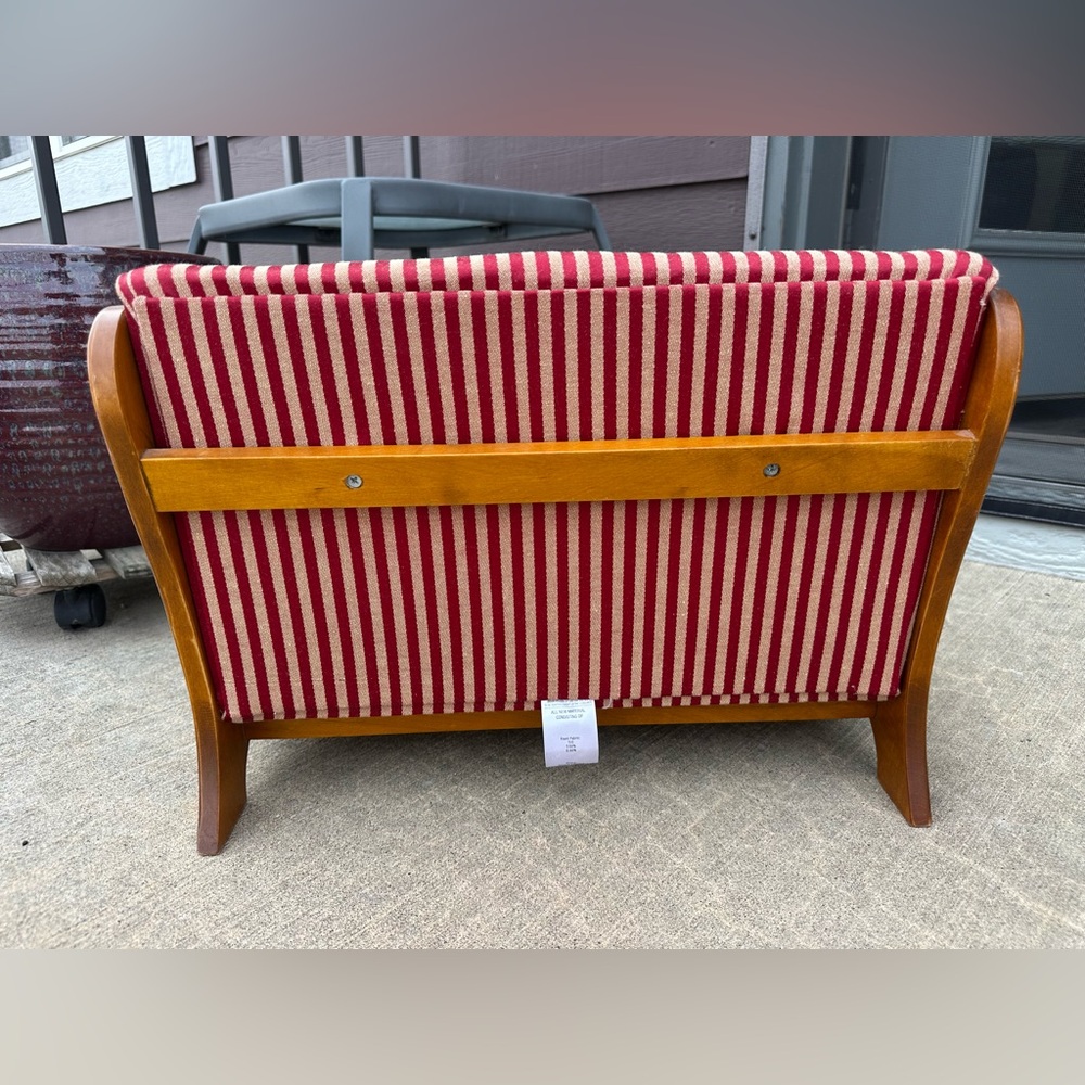 Mid-Century Modern Country-Style Cushioned Wood Sofa for 18" Doll - Picture 7 of 12